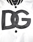 Dolce & Gabbana White DG Logo Polyester Jersey Bomber Jacket