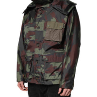 Dolce & Gabbana Multicolor Camouflage Button Hooded Jacket