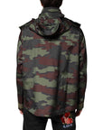 Dolce & Gabbana Multicolor Camouflage Button Hooded Jacket