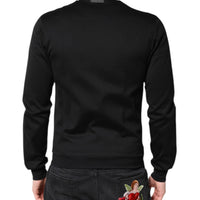 Dolce & Gabbana Black Cotton Logo Full Zip Men Bomber Jacket