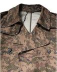 Dolce & Gabbana Multicolor Camouflage Double Breasted Coat Jacket
