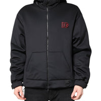 Dolce & Gabbana Black Polyester DG Hooded Full Zip Jacket