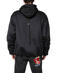 Dolce & Gabbana Black Polyester DG Hooded Full Zip Jacket
