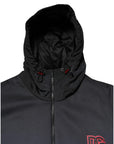 Dolce & Gabbana Black Polyester DG Hooded Full Zip Jacket
