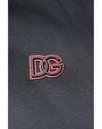 Dolce & Gabbana Black Polyester DG Hooded Full Zip Jacket