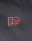 Dolce & Gabbana Black Polyester DG Hooded Full Zip Jacket