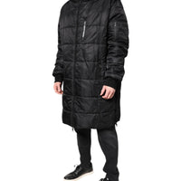 Dolce & Gabbana Black Hooded Parka Winter Men Coat Jacket