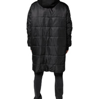 Dolce & Gabbana Black Hooded Parka Winter Men Coat Jacket