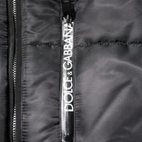 Dolce & Gabbana Black Hooded Parka Winter Men Coat Jacket