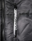Dolce & Gabbana Black Hooded Parka Coat Winter Jacket