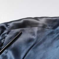 Dolce & Gabbana Blue Solid Silk Men Wrap Robe Coat Jacket