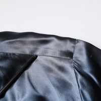 Dolce & Gabbana Blue Solid Silk Men Wrap Robe Coat Jacket