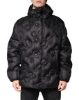 Dolce & Gabbana Black Hooded Parka Coat Winter Jacket