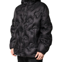 Dolce & Gabbana Black Hooded Parka Coat Winter Jacket