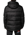 Dolce & Gabbana Black Hooded Parka Coat Winter Jacket