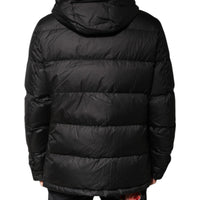 Dolce & Gabbana Black Hooded Parka Coat Winter Jacket