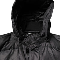 Dolce & Gabbana Black Hooded Parka Coat Winter Jacket