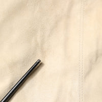 Dolce & Gabbana Beige Lambskin Full Zip Men Bomber Jacket