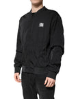 Dolce & Gabbana Black Nylon Logo Full Zip Bomber Jacket