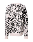 Dolce & Gabbana White Black Logo Print Women Pullover Sweater
