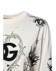 Dolce & Gabbana White Logo Angel Print Women Pullover Sweater