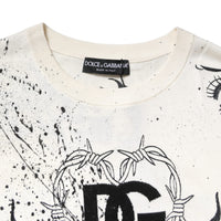 Dolce & Gabbana White Logo Angel Print Women Pullover Sweater