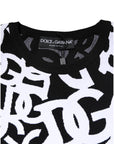 Dolce & Gabbana Black White Logo Print Women Pullover Sweater