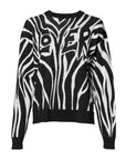 Dolce & Gabbana Black White Print Women Pullover Sweater