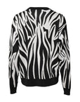 Dolce & Gabbana Black White Print Women Pullover Sweater