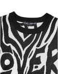 Dolce & Gabbana Black White Print Women Pullover Sweater
