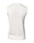 Dolce & Gabbana White Silk Round Neck Sleeveless Tank Top