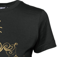 Dolce & Gabbana Black Cotton Round Neck Short Sleeve T-shirt