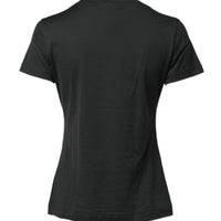 Dolce & Gabbana Black Cotton Round Neck Short Sleeve T-shirt
