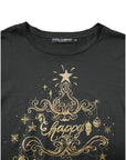 Dolce & Gabbana Black Cotton Round Neck Short Sleeve T-shirt