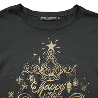 Dolce & Gabbana Black Cotton Round Neck Short Sleeve T-shirt
