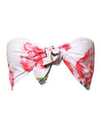 Dolce & Gabbana White Floral Print Cropped Bustier Corset Top