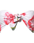 Dolce & Gabbana White Floral Print Cropped Bustier Corset Top