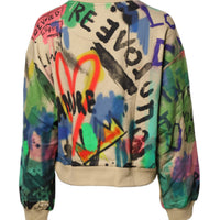 Dolce & Gabbana Multicolor Print Cotton Pullover Sweater