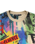 Dolce & Gabbana Multicolor Print Cotton Pullover Sweater