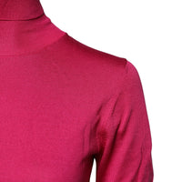 Dolce & Gabbana Pink Silk Knitted Turtleneck Cropped Top