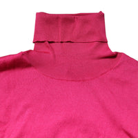Dolce & Gabbana Pink Silk Knitted Turtleneck Cropped Top