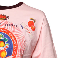 Dolce & Gabbana Pink Print Cotton Short Sleeves Cropped Top