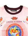 Dolce & Gabbana Pink Print Cotton Short Sleeves Cropped Top
