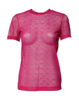 Dolce & Gabbana Pink Nylon See Through Women Short Sleeves Top