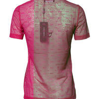 Dolce & Gabbana Pink Nylon See Through Women Short Sleeves Top