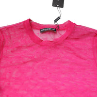 Dolce & Gabbana Pink Nylon See Through Women Short Sleeves Top