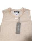Dolce & Gabbana Ivory Nylon Logo See Through Sleeveless Tank Top