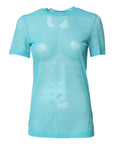 Dolce & Gabbana Blue Nylon See Through Women Short Sleeves Top