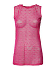 Dolce & Gabbana Pink Nylon See Through Women Sleeveless Tank Top