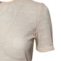 Dolce & Gabbana Ivory Nylon See Through Women Short Sleeves Top